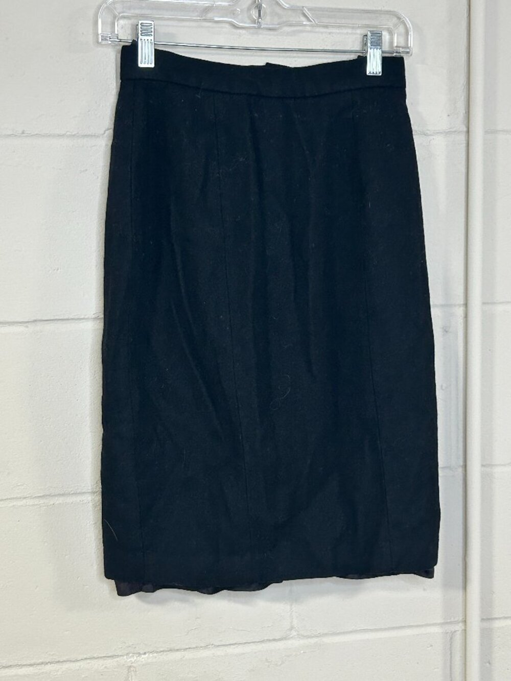 Vintage Cassidy Skirt Womens 8 Midi Pencil Wool Blend Navy Lined Office Business